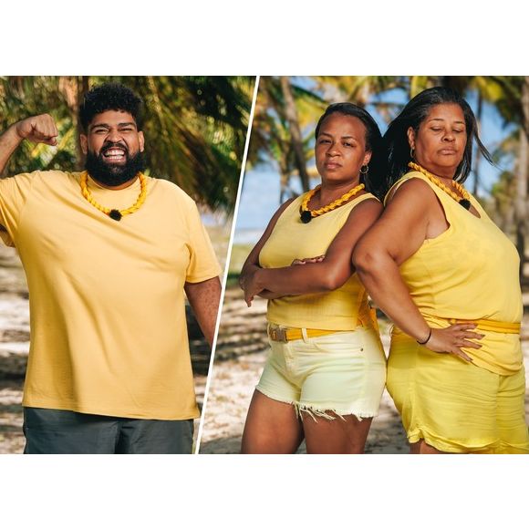 Família Chagas: Douglas Chagas, Thainá Wenceslau e Rozanda Chagas chegam à ilha trazendo um histórico de tensões após a gravidez inesperada que mudou os rumos da família