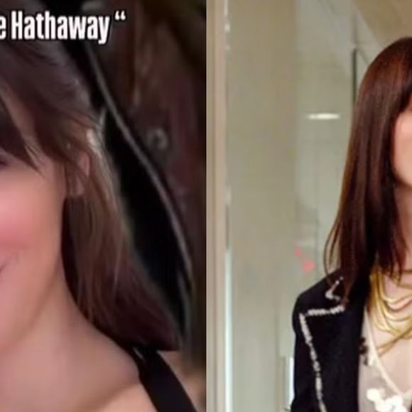 Separadas no nascimento? A brasileira Emily Estevem Rolim (à esquerda) é comparada com Anne Hathaway