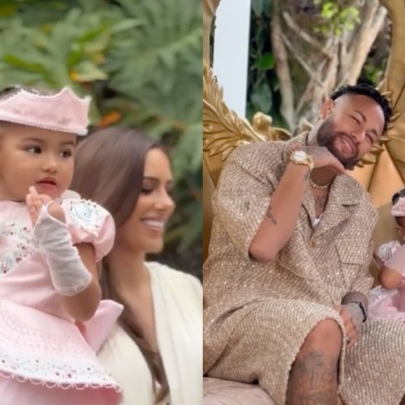 Aniversário da filha de Neymar e Bruna Biancardi: Mavie ganha festa de luxo com bolo de 5 andares, mimos e look de princesa. Fotos!