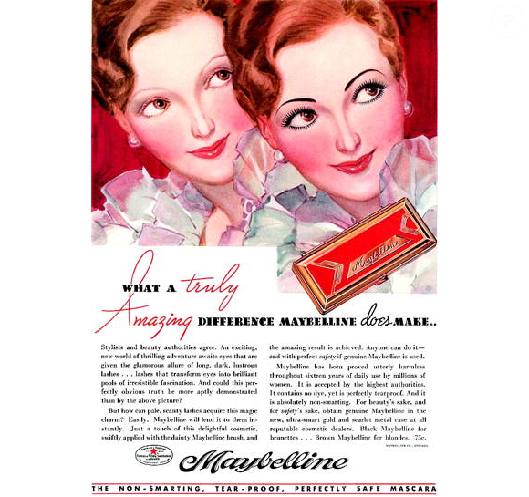 A primeira máscara de cílios a ficar popular nos Estados Unidos foi criada pela Maybelline