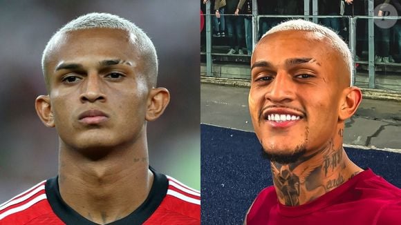 Antes e depois de Wesley: jogador ainda mantém o cabelo platinado e os riscos na sobrancelha, mas as tatuagens no pescoço deram um novo sentido ao seu visual