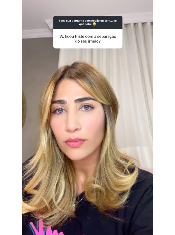 "O que é da porta para dentro de casa, só o casal na sua intimidade é que sabe o quê acontece", completou a influenciadora