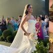 Véu glamouroso e brilho ousado! Camila Ângelo impressiona com dois vestidos luxuosos em novo casamento com Hulk; veja fotos