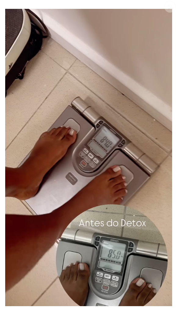 Raquel Brito fez um detox corporal com massagem que eliminou 1,1 kg instantaneamente