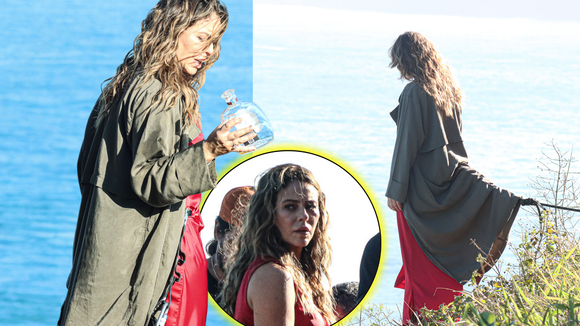 Na beira do penhasco com garrafa na mão! Destino DRAMÁTICO de Heleninha em ‘Vale Tudo’ é revelado em fotos de gravação