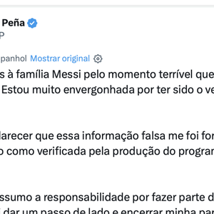 Florencia Peña se pronunciou em suas redes sociais pedindo desculpas pelo ocorrido. Segundo a jornalista, a informação partiu da sua equipe