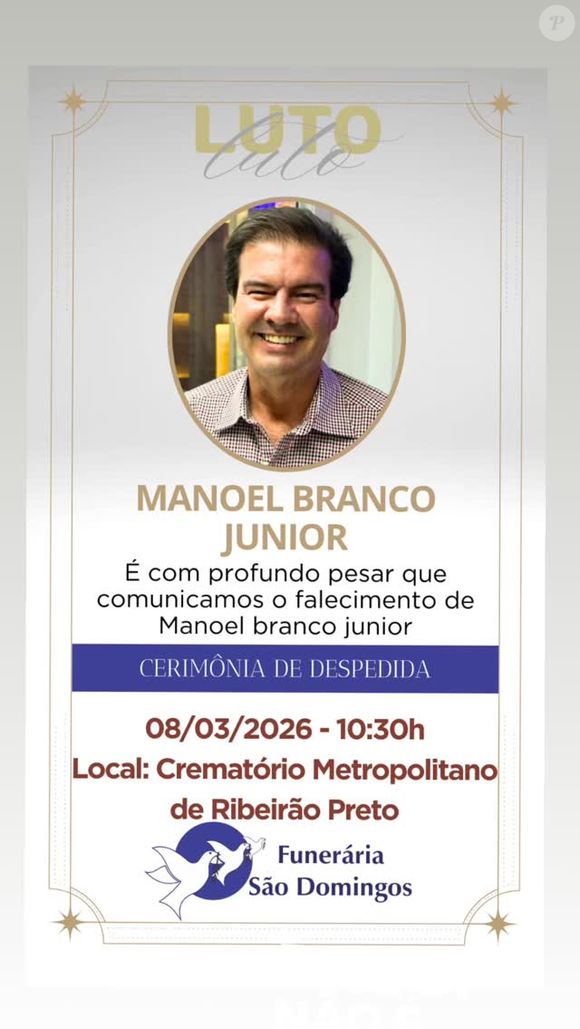 O corpo de Manoel Branco foi velado no Crematório Metropolitano de Ribeirão Preto na manhã deste domingo (08)