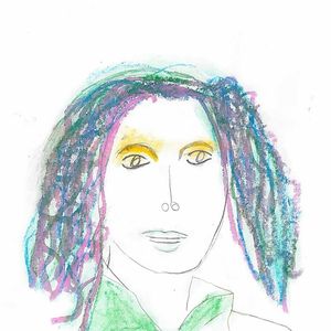 Princesa Charlotte usou tonalidades de azul, roxo, rosa e verde em seu desenho.