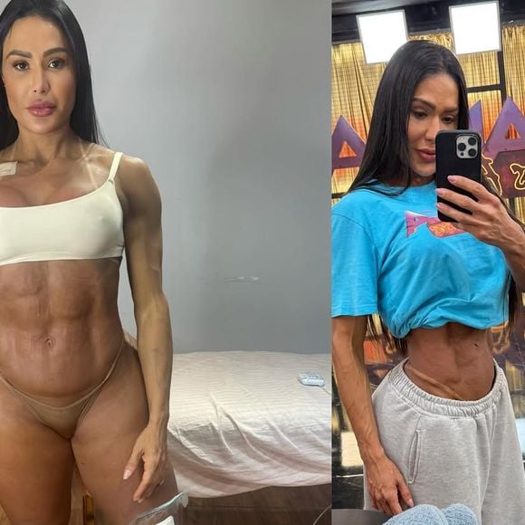 Gracyanne Barbosa compara corpo 20 kg a mais com corpo na 'Dança dos Famosos'