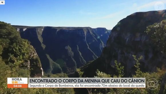 Menina de 11 anos caiu no Cânion Fortaleza, em Cambará do Sul, no Rio Grande do Sul: criança foi localizada 4h após queda, mas acabou morrendo