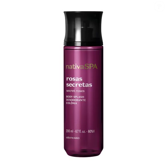 Além do body splash a linha completa da Nativa SPA Rosas Secretas inclui creme perfumado em diferentes tamanhos e embalagens, sabonete líquido, óleo glorioso multifuncional e óleo em creme, formando um ritual completo de cuidado e perfumação