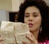 Na novela, Tieta faz a descoberta sobre Tonha e seu irmão serem os donos do Mangue Seco remexendo em uma certidão antiga.