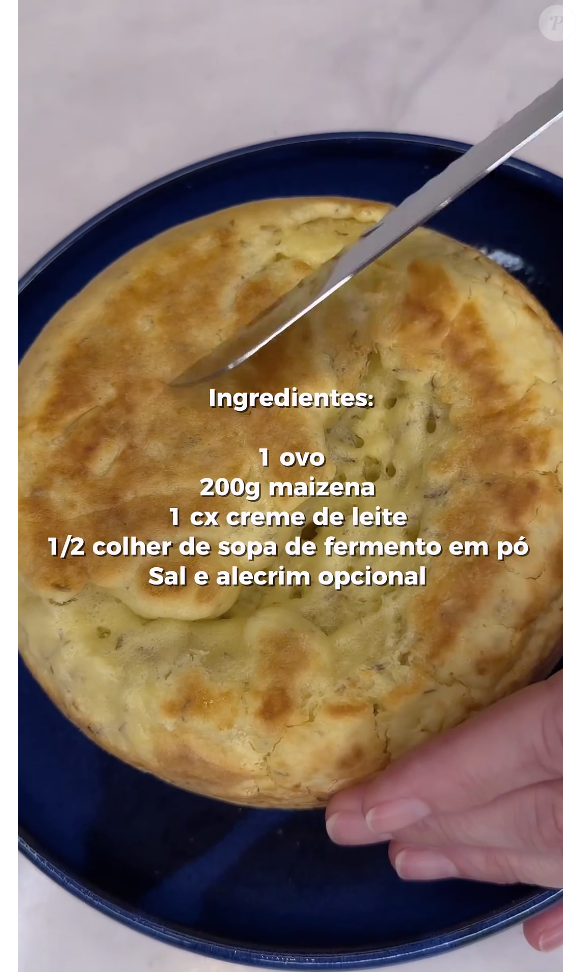 Essa é a lista de ingredientes do pão de frigideira sem glúten e sem farinha de trigo de Regina Volpato