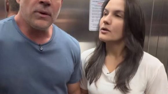 'Não começa no primeiro golpe': com a esposa, Kyra Gracie, Malvino Salvador faz alerta com 'simulação de agressão no elevador' após caso de mulher espancada em Natal