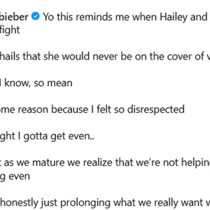 Postagem de Justin Bieber nesta terça-feira (20) pediu perdão à mulher, Hailey Bieber.