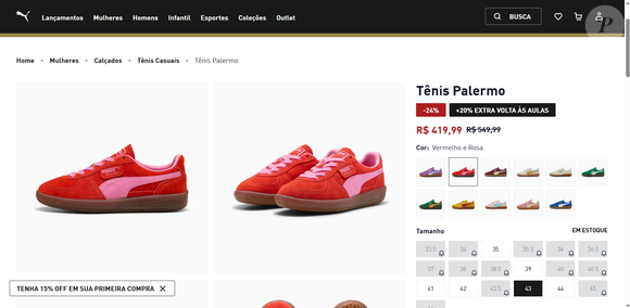 Disponível no Brasil por R$ 419,99, o Puma Palermo surge como alternativa fashion aos tênis tradicionais da estação