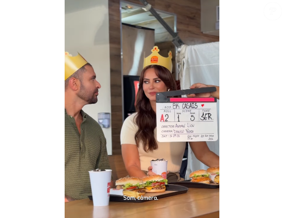 Paolla Oliveira e Diogo Nogueira protagonizaram uma nova campanha do Burger King e brincaram com a possibilidade de terem reatado o namoro