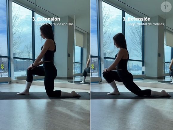 3. Extensão: lunge frontal de joelhos