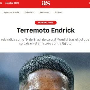 Segundo a imprensa espanhola, Endrick provocou um verdadeiro 'terremoto' nos planos de Carlo Ancelotti após marcar o gol da vitória contra o Egito e reforçar sua candidatura a uma vaga entre os titulares do Brasil na Copa do Mundo de 2026