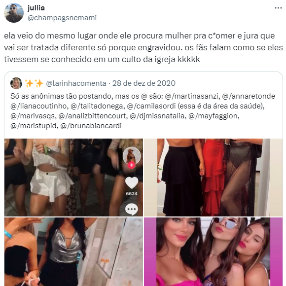 Bruna Biancardi foi alvo de um comentário muito polêmico no X: ‘Ela veio do mesmo lugar onde ele procura mulher pra comer e jura que vai ser tratada diferente só porque engravidou’