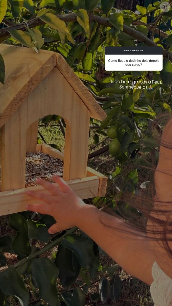 Sem mostrar detalhes, Amanda Kimberlly contou que Helena não ficou com sequelas após o acidente