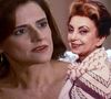 Cena inusitada dos anos 2000: Odete Roitman (Beatriz Segall) em encontro surpreendente com Alma, papel de Marieta Severo em 'Laços de Família' para o programa Fantástico