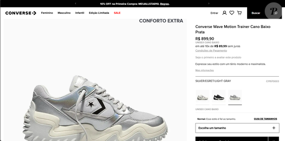 À venda no Brasil por R$ 899,90, o modelo confirma o metalizado como investimento de longo prazo no guarda-roupa