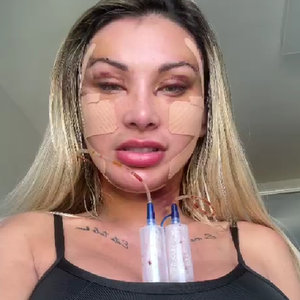 Andressa Urach mostrou seu processo de recuperação. Usando drenos, influenciadora chocou com o inchaço no rosto