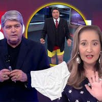 Sem cueca! Datena revela à Sônia Abrão, em estreia na RedeTV!, que abandonou a roupa íntima na 'época da dureza'