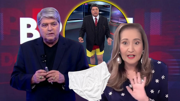 Sem cueca! Datena revela à Sônia Abrão, em estreia na RedeTV!, que abandonou a roupa íntima na 'época da dureza'