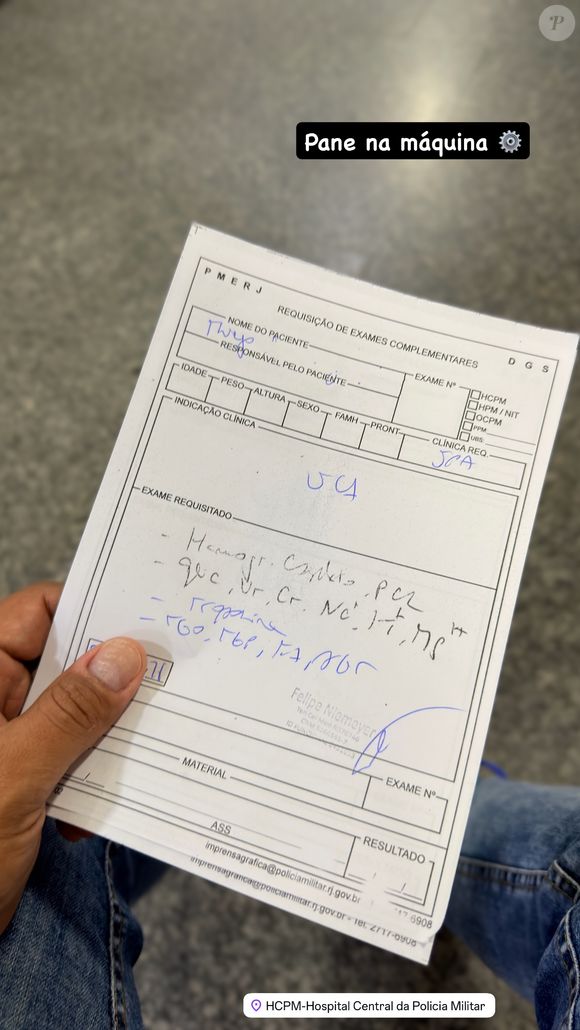 Em seu perfil no Instagram, Thiago Gonçalves confirmou a internação de forma bem humorada, mas sem entrar em maiores detalhes sobre o motivo: ‘Pane na máquina’