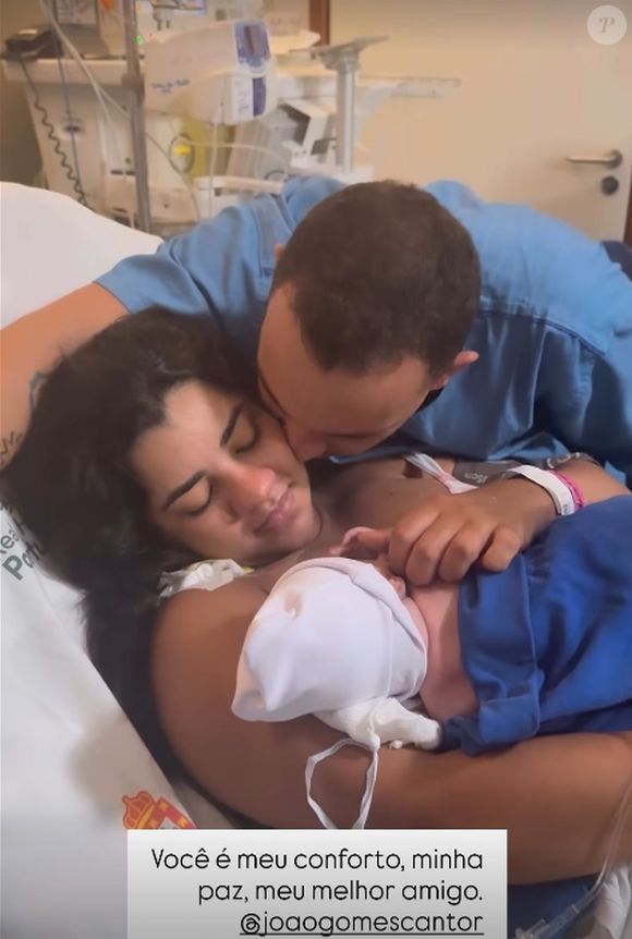 João Gomes ganhou uma declaração de amor de Ary Mirelle após o nascimento de Joaquim