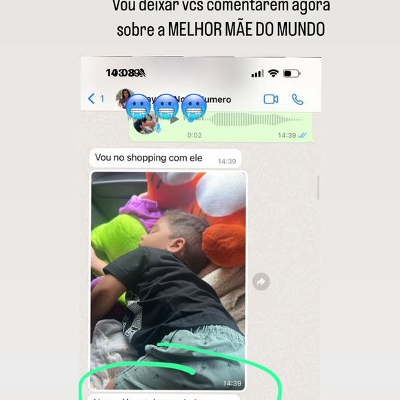 Pai do filho de Rayane Figliuzzi expôs prints de conversas com a ex