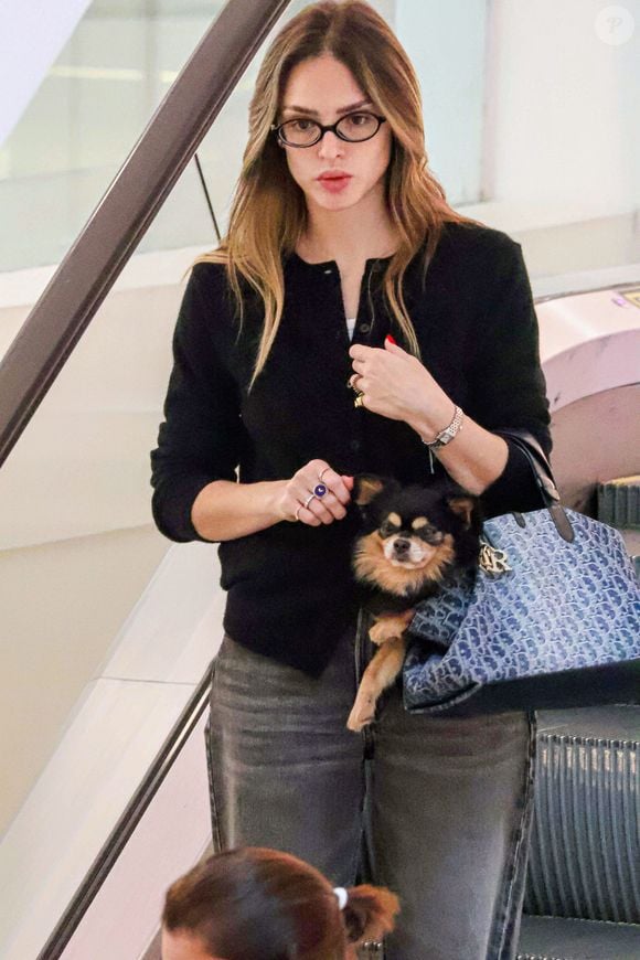 Conhecida atualmente por interpretar Naiane Amaral em "Coração Acelerado", Isabelle Drummond foi clicada em um shopping da Zona Sul do Rio com um look sofisticado e discreto. O destaque ficou para a bolsa Dior de alto valor e para o cachorro da atriz, acomodado dentro do acessório