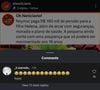 Liriane Azevedo, irmã mais velha de Amanda Kimberlly, comentou a publicação com diversos emojis de risada