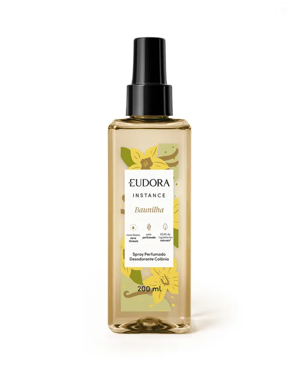 Para quem ama opções levinhas, o pray Perfumado Desodorante Colônia Instance Baunilha é ideal