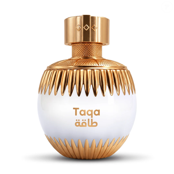 1. Com jasmim, tuberosa e jasmim da Índia, o Taqa (Mawwal) aposta em um buquê branco floral e luminoso para acompanhar momentos de leveza, como um passeio ao ar livre ou uma tarde dedicada a si mesma