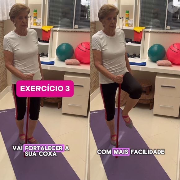 Esse exercício de pilates pode ser feito por pessoas com 60 anos de idade, sendo indicado para fortalecer a coxa, ajudando a subir e a descer escadas.
