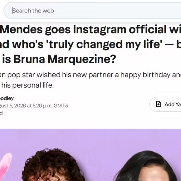 Outro veículo que entrou na onda foi o Yahoo!. Em sua reportagem, o portal destaca a declaração apaixonada feita por Shawn Mendes e pergunta aos leitores: "Mas afinal, quem é Bruna Marquezine?"