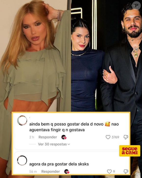 Ana Castela curtiu comentários de fãs de Virgínia Fonseca que se sentiam ‘autorizados’ a gostar da cantora novamente