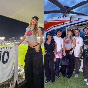 Virgínia Fonseca vai de Jatinho com Zé Felipe e amigos a SP para assistir jogo de Neymar pelo Santos