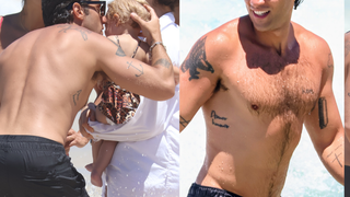 Ai, que delícia o verão! Chay Suede curte dia de praia com Laura Neiva e a filhinha de 1 ano; fotos