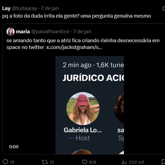 Após polêmica nas redes, Gabriela Loran se pronuncia e minimiza boatos: “Gente é meme!!!!!”