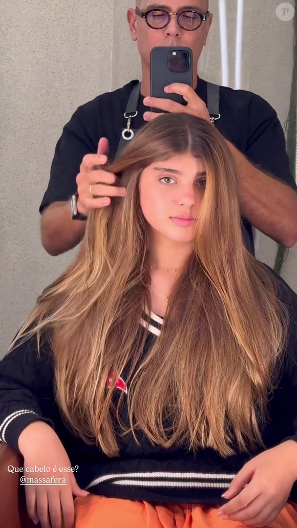 Filha de Grazi Massafera foi atendida pelo cabeleireiro Anderson Couto, queridinho de estrelas como Ingrid Guimarães e Giovanna Antonelli