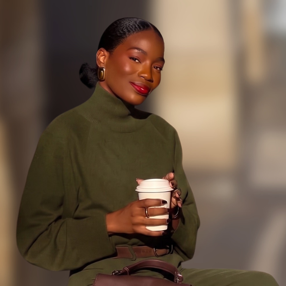 Não esperava nada desse conjunto verde-musgo da Renner, mas acabou se tornando meu look para festas no Inverno