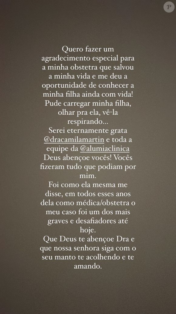 Depois do anúncio, Lexa publicou alguns stories de agradecimento à sua médica, familiares e amigos