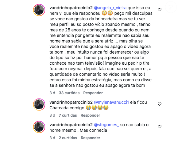 Em resposta, o influenciador disse ter feito o vídeo pensando em viralizar, por mais que não se lembrasse mesmo do seu nome