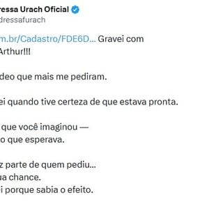 Andressa Urach fez o anúncio através do perfil no X, antigo Twitter