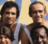 Dedé Santana, Renato Aragão, Zacarias e Mussum, no programa "Os Trapalhões", da Rede Globo em 1981 (Ricardo Chaves/VEJA)