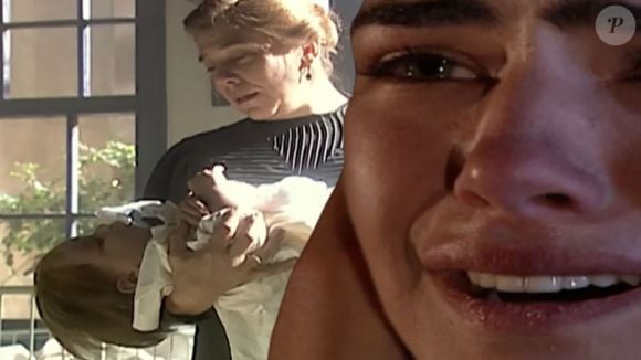Giuliana segura Juanito nos braços e se emociona